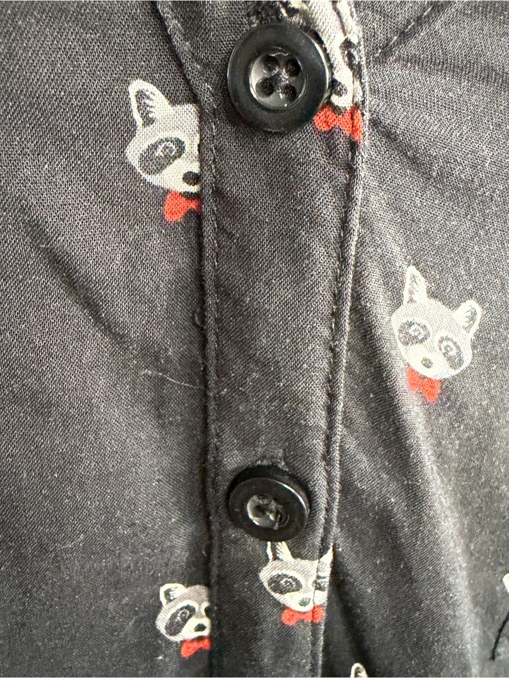 torrid Black Button-Front Shirt with Red & White Motif - Picture 4 of 7